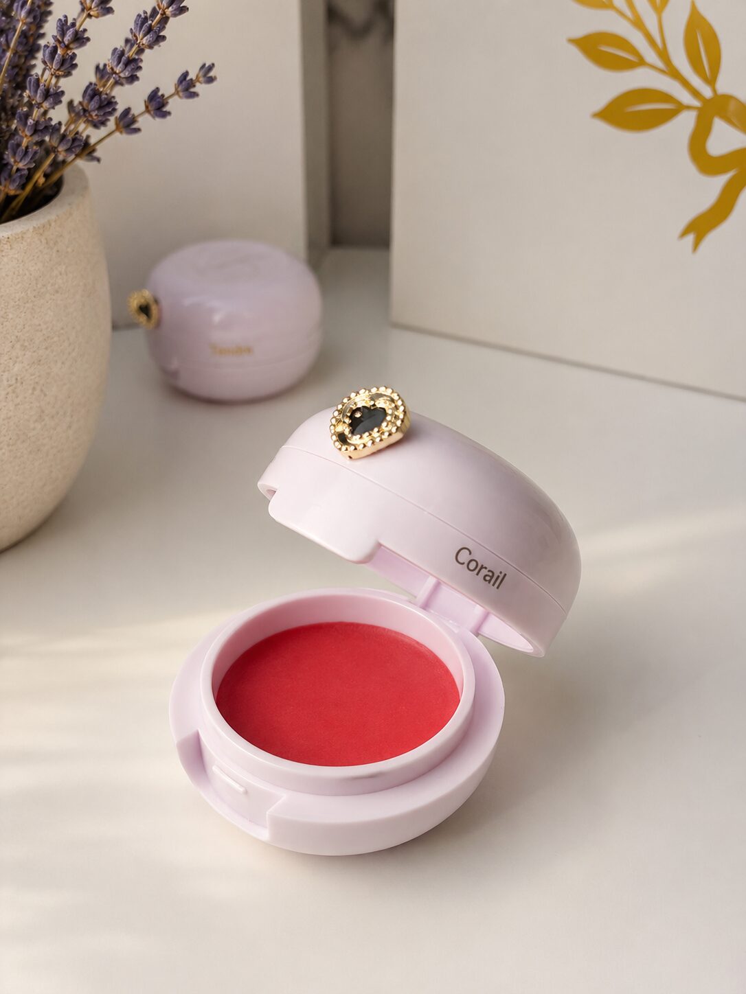 Baume satiné en pot - Corail - Soin à lèvres teinté