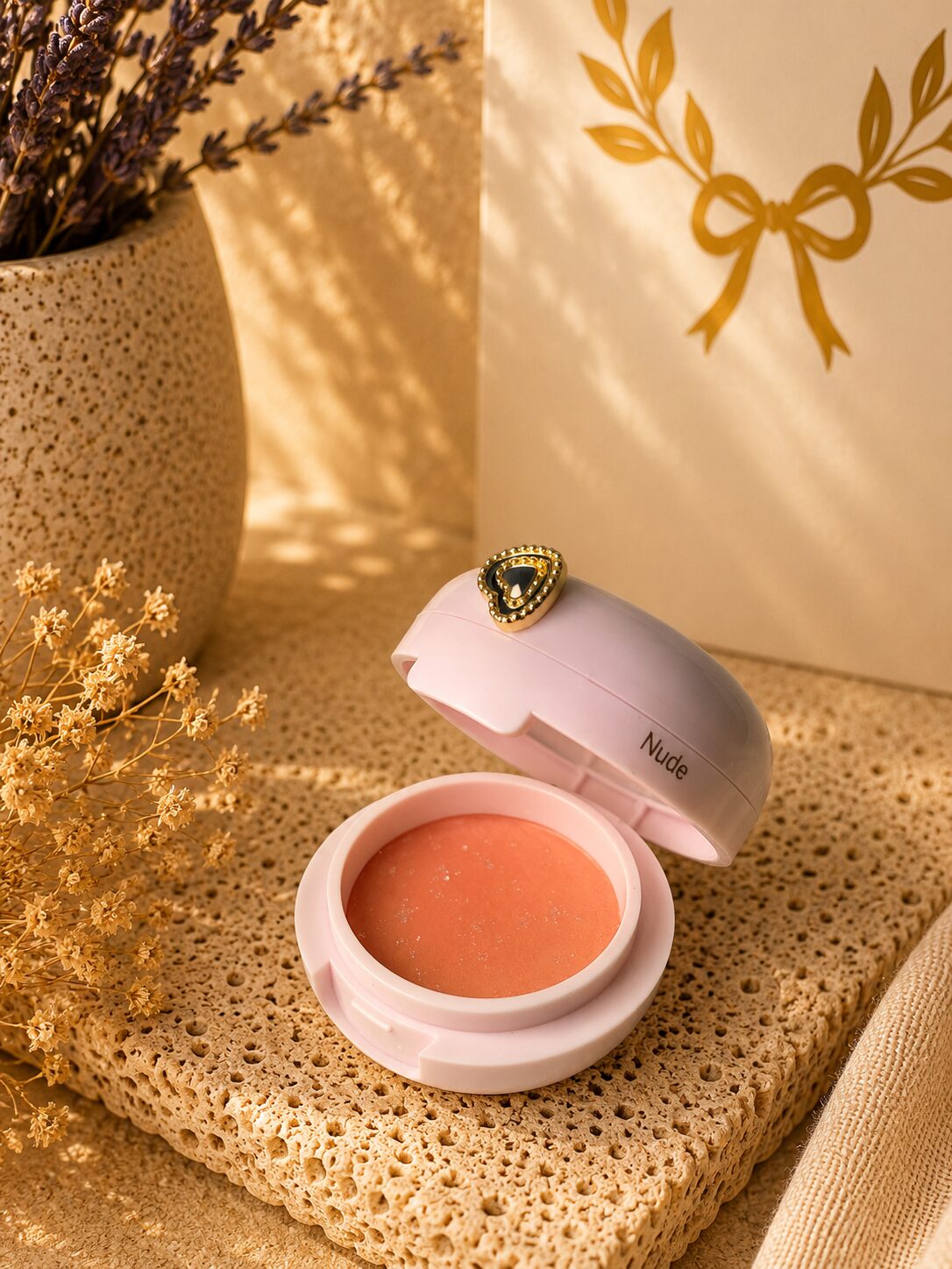 Baume satiné en pot - Nude scintillant - Soin à lèvres teinté