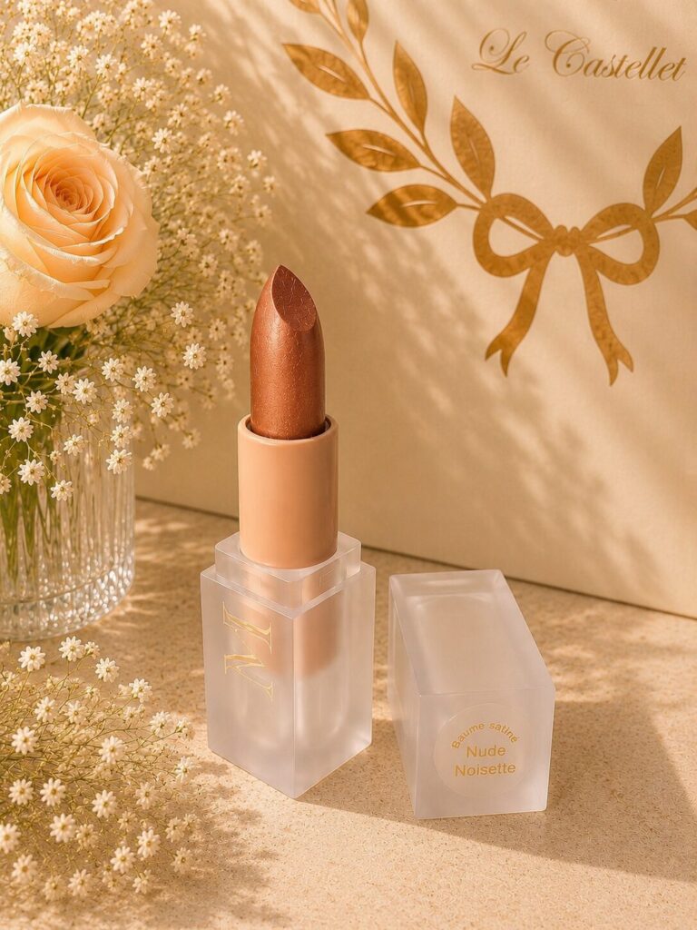 Baume à lèvres naturel couleur noisette satiné