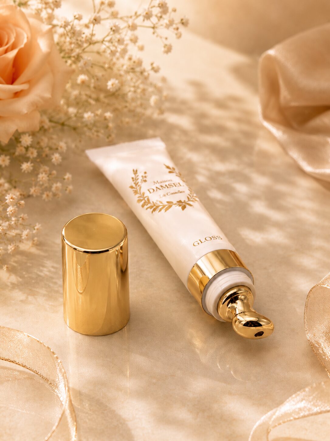 Gloss huile à lèvres teinté applicateur métal argenté